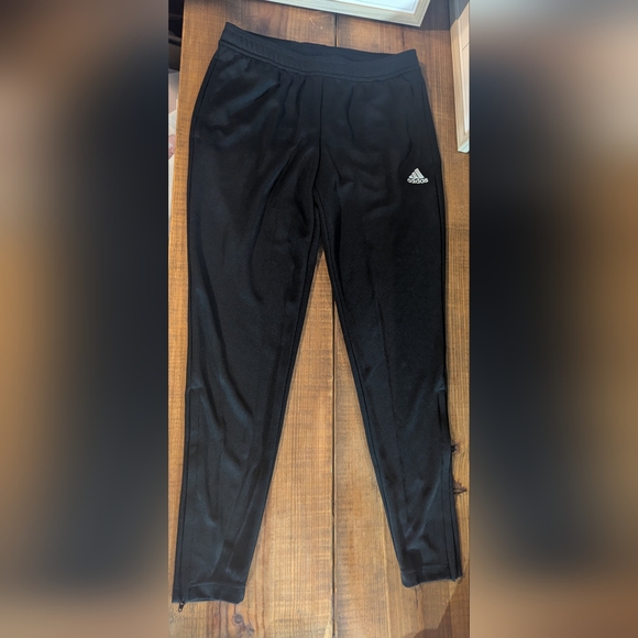 NWT Adidas Black Track Pants - Women Size Small,‎ Ankle Zips - Picture 1 of 13